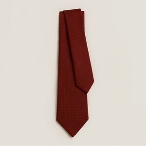 Hermes Faconnee H Tie w/ Box (worn once) - Burgundy / Bordeaux